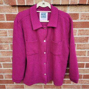 Muk Luks Quilted Jacket Women's Size XL Petite Red Button Up